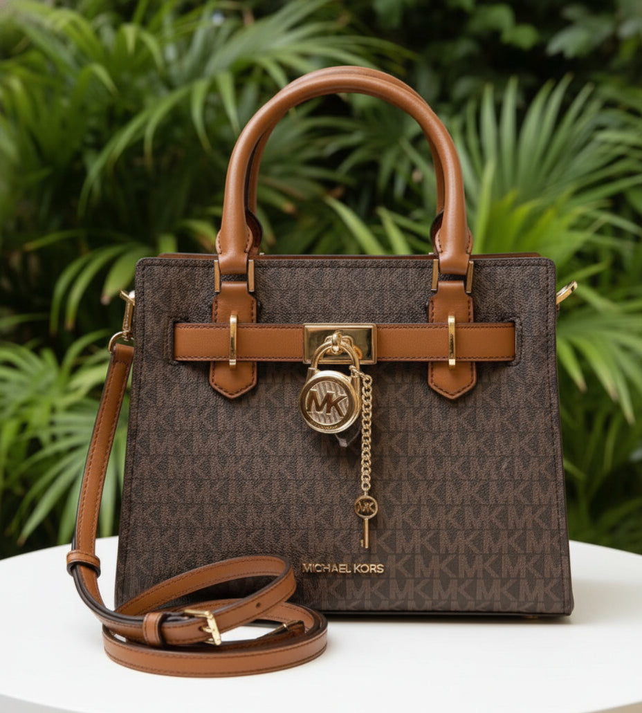 Michael Kors Small Hamilton Brown Canvas