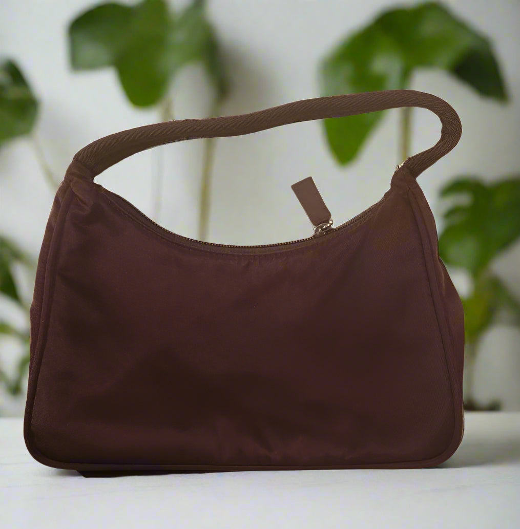Prada Nylon Shoulder Bag Burgundy