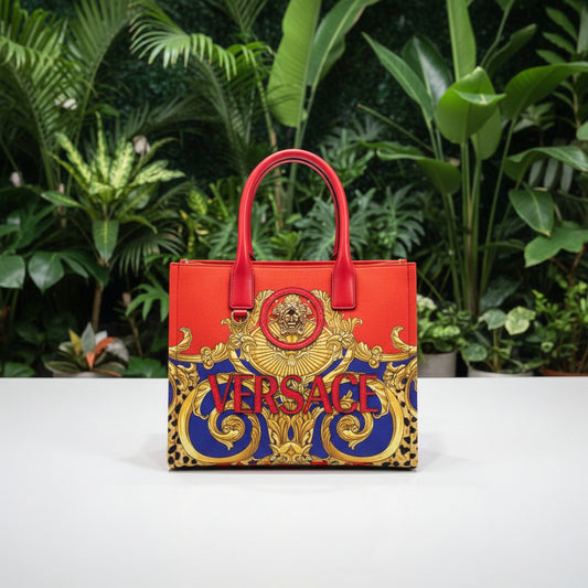 Versace Cheetah Barocco La Medusa Small Tote Bag