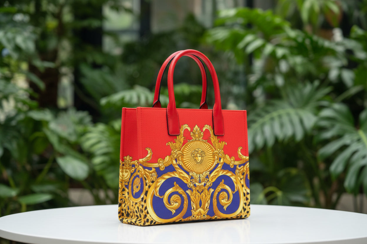 Versace Cheetah Barocco La Medusa Small Tote Bag