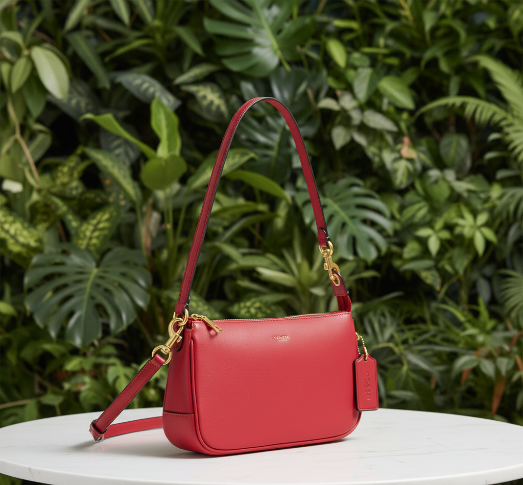 Coach Red Leather Plaza