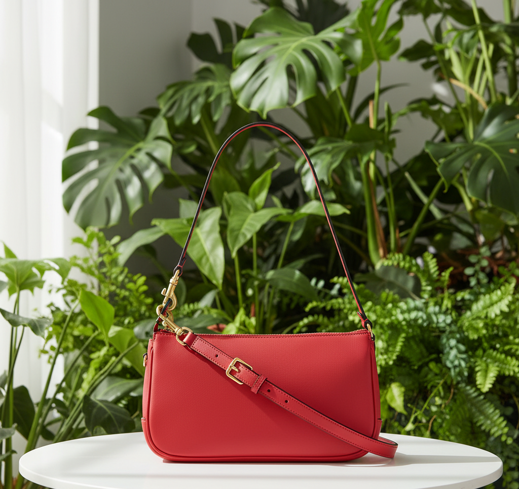 Coach Red Leather Plaza