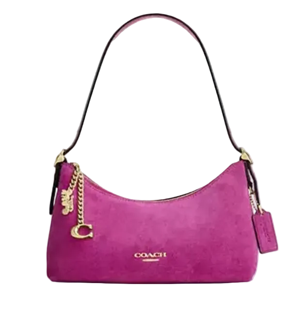 Coach Magenta Suede Emeilia Shoulder Bag