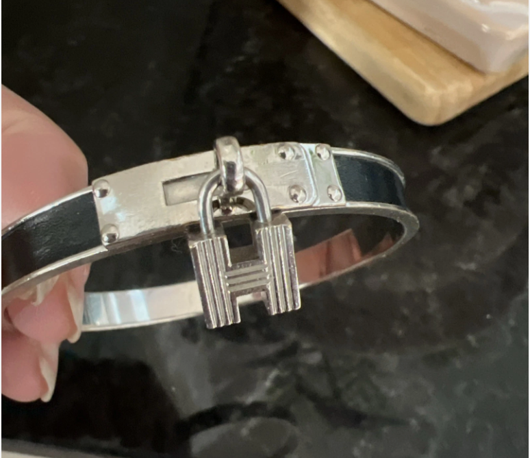 Hermes Lock Charm Bangle