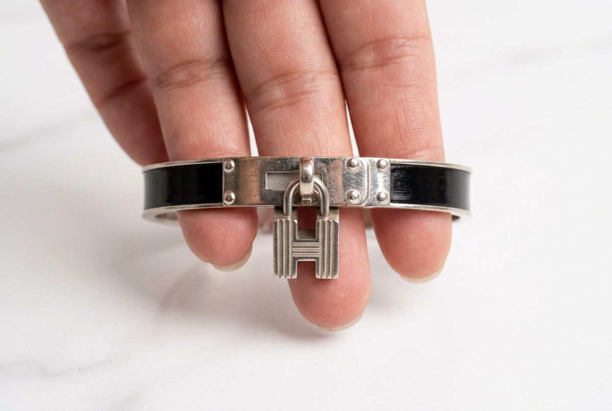 Hermes Lock Charm Bangle